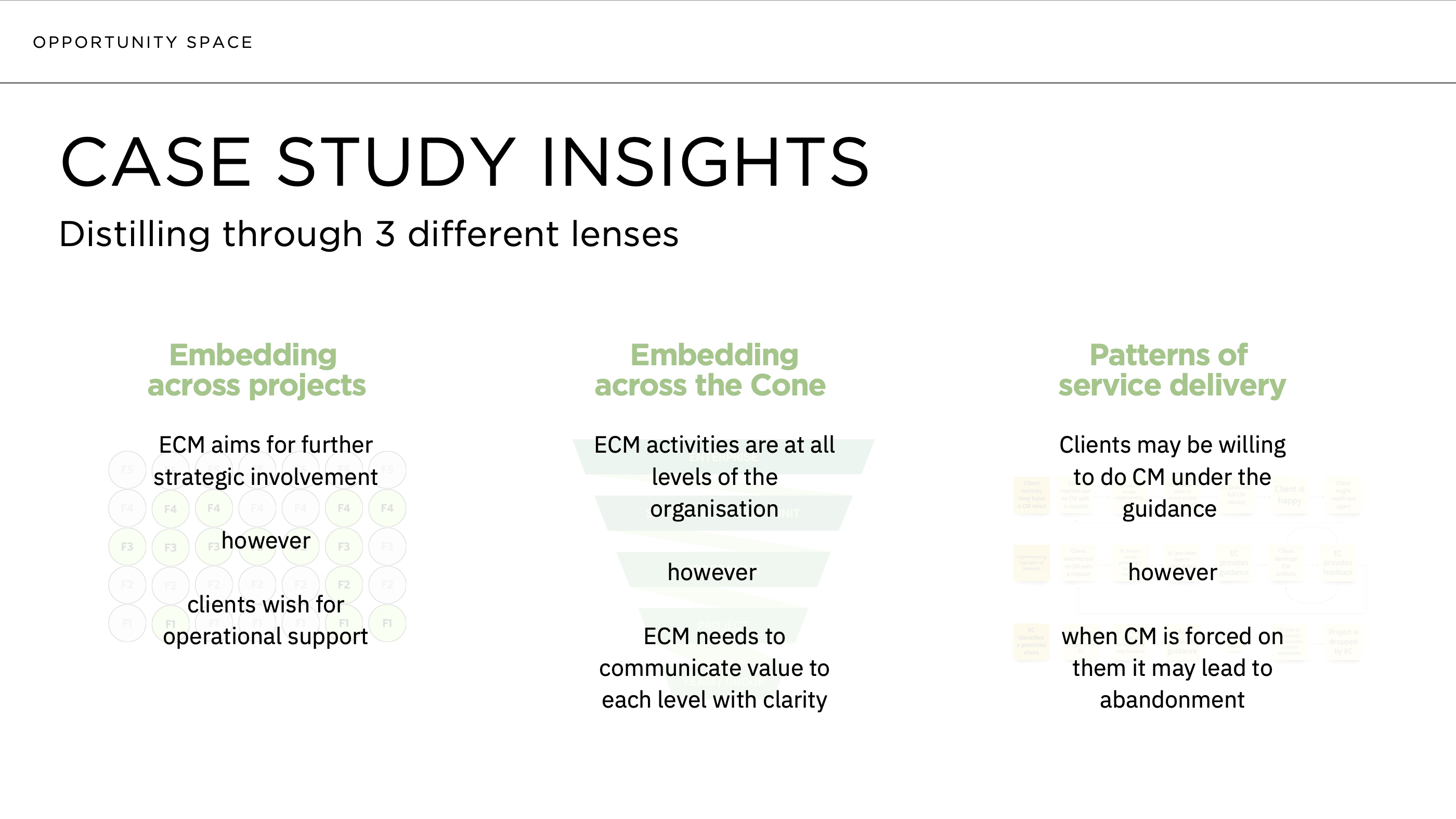 Case study analysis: three lenses with key tensions