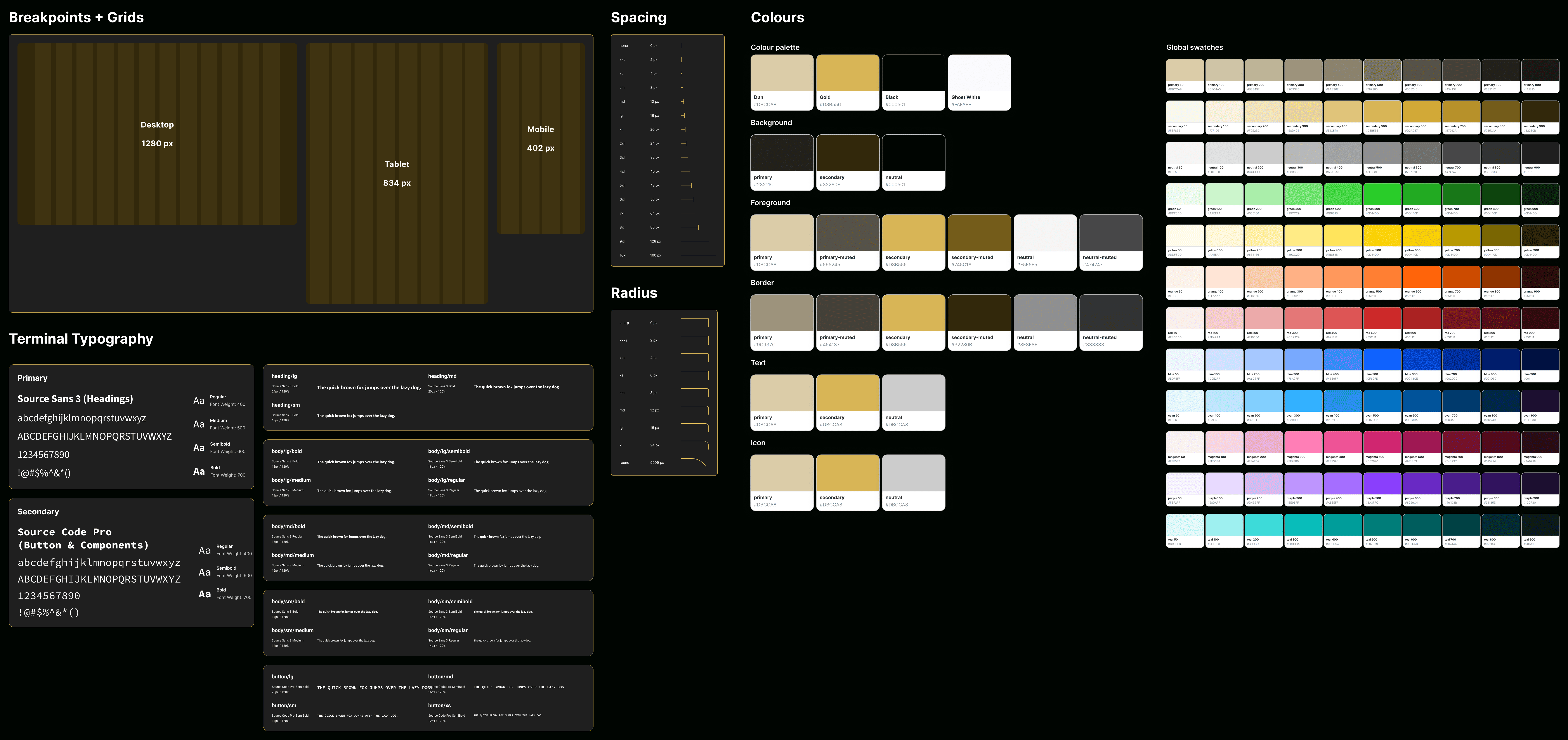 Loky design system foundations: color, typography, spacing